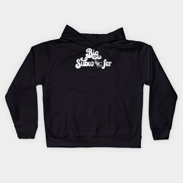 Big Subwoofer (B/W) Kids Hoodie by darklordpug